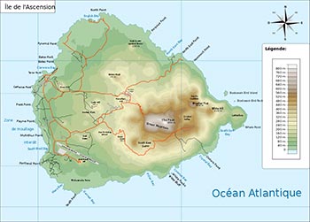 Mapa Isla Ascensión